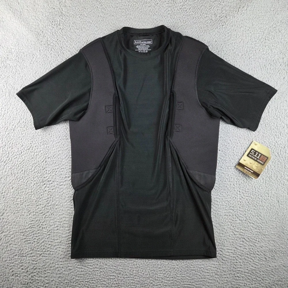 5.11 Tactical Series Holster Shirt Men 2XL Black Concealed Carry Compression NWT - Picture 1 of 8